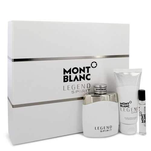 Montblanc Legend Spirit by Mont Blanc Gift Set -- 3.3 oz Eau De Toilette Spray + 0.25 oz Mini EDT Spray + 3.3 oz Aftershave Balm (Men)